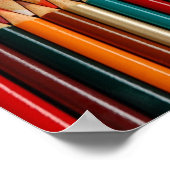 Colorful pencil crayons print poster ポスター (角)