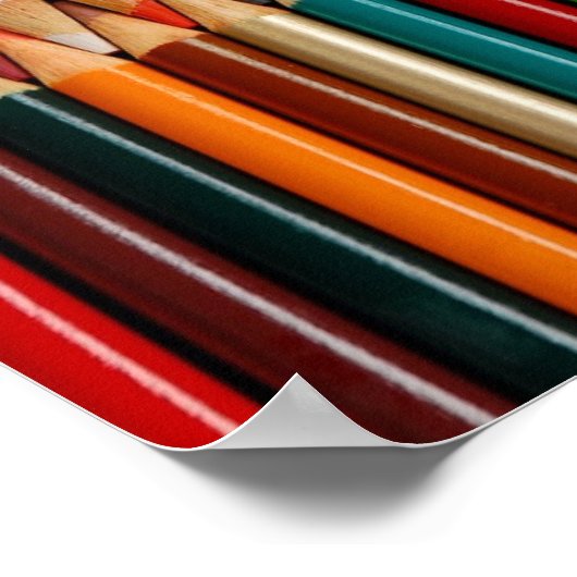 Colorful pencil crayons print poster ポスター (角)