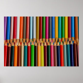 Colorful pencil crayons print poster ポスター