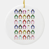Colorful Penguin Pattern Cute Christmas Tree セラミックオーナメント (裏面)