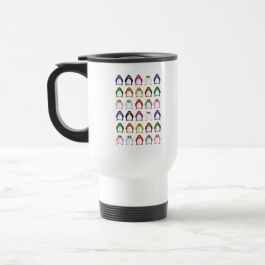 Colorful Penguin Pattern – Cute Rainbow Animal トラベルマグ (左)