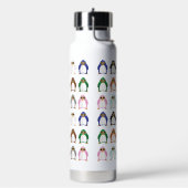 Colorful Penguin Pattern Fun Whimsical Cute Animal ウォーターボトル (左面)