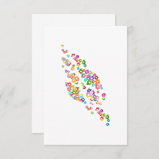 Colorful Peony Flowers 招待状 (正面/裏面)