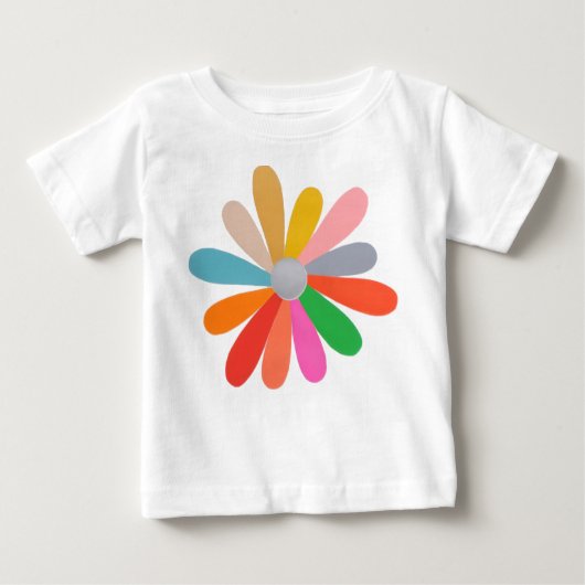 Colorful Petal Flower T-Shirt ベビーTシャツ (正面)