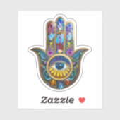 Colorful Petals Leaves Hamsa Sapphire Third Eye シール (シート)