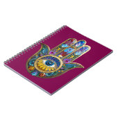 Colorful Petals Leaves Hamsa Sapphire Third Eye ノートブック (左側)