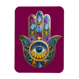 Colorful Petals Leaves Hamsa Sapphire Third Eye マグネット