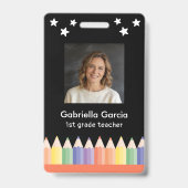 Colorful Photo Teacher Security Badge バッジ (正面)