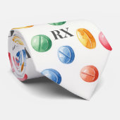 Colorful Pill Pattern Pharmacy RX Prescription  ネクタイ (ロール)