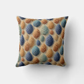 Colorful Pine Cones Winter Pattern クッション (裏面)
