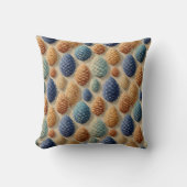 Colorful Pine Cones Winter Pattern クッション (正面)