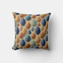 Colorful Pine Cones Winter Pattern クッション