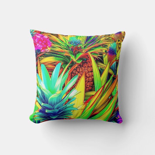 COLORFUL PINEAPPLE  PATTERNS  クッション (正面)