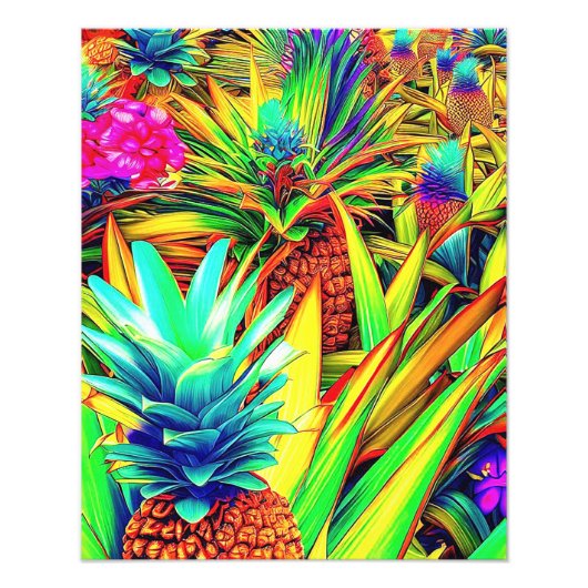 COLORFUL PINEAPPLE  PATTERNS  フォトプリント            (正面)