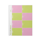 Colorful Pink and Lime Custom Weekly Planner ノートパッド (回転)