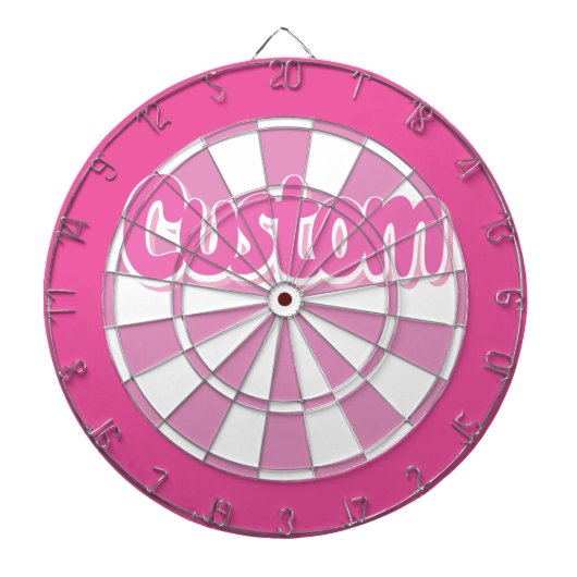 Colorful Pink and White Customizable Text ダーツボード (正面)