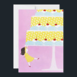 Colorful Pink Baby Girl Birthday Cake 案内状<br><div class="desc">Make a wish and blow out the candles,  baby girl!</div>