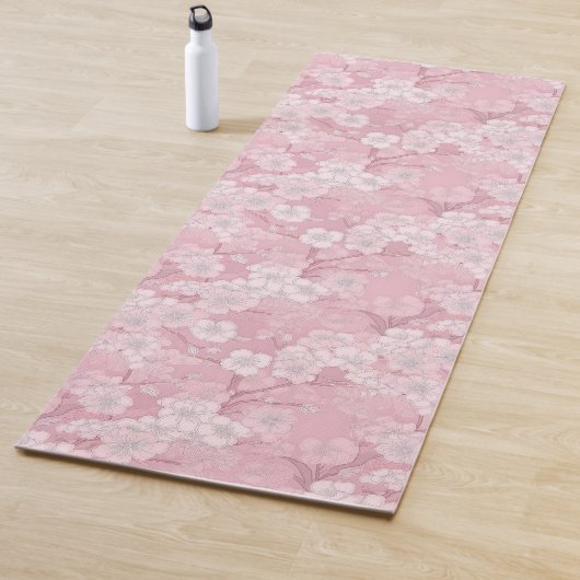 Colorful Pink Floral Cherry Blossom Pattern  ヨガマット (インサイチュ)