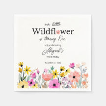 Colorful Pink Our Little Wildflower 1st Birthday