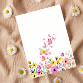 Colorful Pink Our Little Wildflower 1st Birthday 招待状