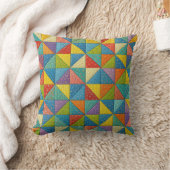 Colorful Pinwheel Quilt Design クッション (ブランケット)