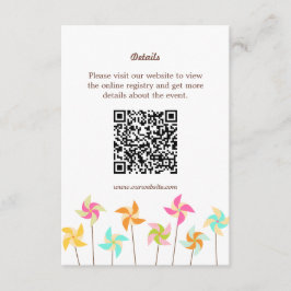 Colorful Pinwheel Themed Wedding エンクロージャーカード