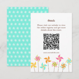 Colorful Pinwheel Themed Wedding エンクロージャーカード