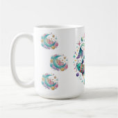 Colorful Pisces Zodiac Fish Astrology コーヒーマグカップ (左)