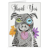 Colorful Pitbull Dog Thank You Greeting Card (正面)
