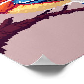Colorful Pixel Art Bird Poster  ポスター (角)