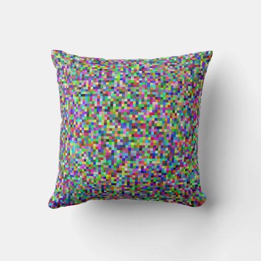 Colorful Pixel Squares Background Pattern クッション (裏面)
