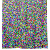 Colorful Pixel Squares Background Pattern シャワーカーテン (正面)