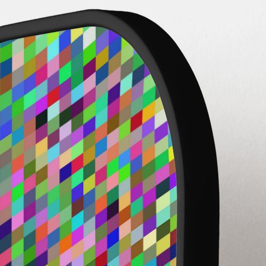 Colorful Pixel Squares Background Pattern ピックルボールラケット (左詳細)