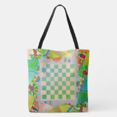Colorful Playable Watercolor Game Board Tote トートバッグ (裏面)