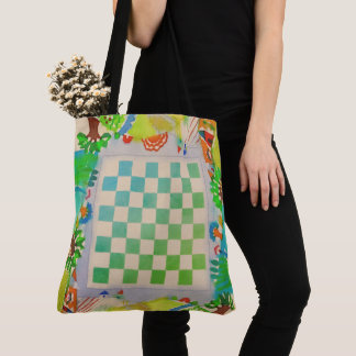 Colorful Playable Watercolor Game Board Tote トートバッグ