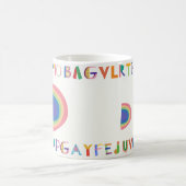 Colorful Playful Alphabet Design with Rainbow コーヒーマグカップ (中央)