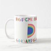 Colorful Playful Alphabet Design with Rainbow コーヒーマグカップ (左)