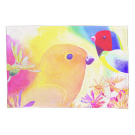 Colorful Playful Birds 枕カバー