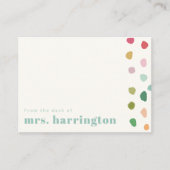 Colorful playful Teacher Flat Note Card ノートカード (正面)