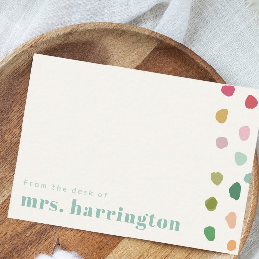 Colorful playful Teacher Flat Note Card ノートカード
