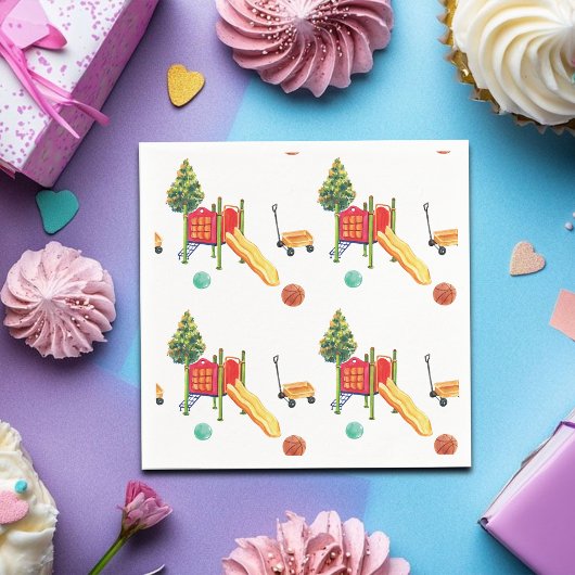 Colorful Playground Birthday Party スタンダードカクテルナプキン