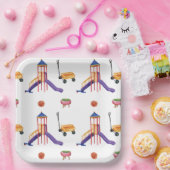 Colorful Playground Birthday Party ペーパープレート (パーティー)