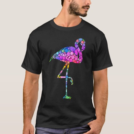 Colorful Polka Dot Flamingo International Dot Day Tシャツ (正面)