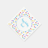 Colorful Polka Dots Confetti Kids Birthday Party スタンダードカクテルナプキン (角)