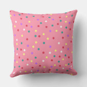 Colorful Polka Dots on Pink クッション (裏面)