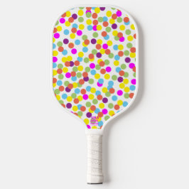 Colorful Polka Dots Pattern Abstract Art Design ピックルボールラケット