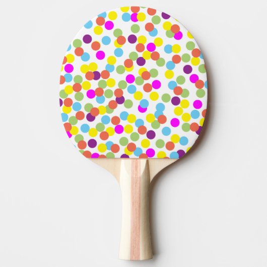 Colorful Polka Dots Pattern Abstract Art Design 卓球ラケット (正面)