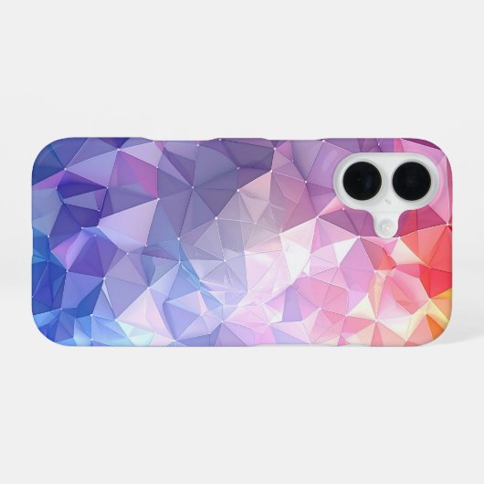 Colorful Polygon Gradient Abstract Design iPhone 16ケース (裏面横)