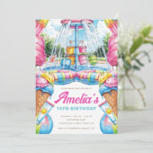 Colorful Pool Party Birthday Waterpark  招待状 (スタンド正面)