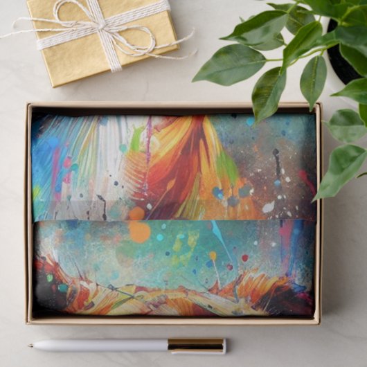 Colorful Pop Art Boxer Dog Decoupage  薄葉紙 (ギフト)